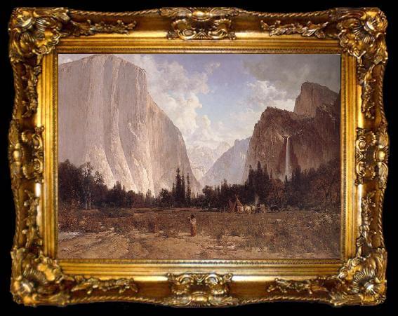 framed  Thomas Hill Bridal Vell Falls,Yosemite, ta009-2